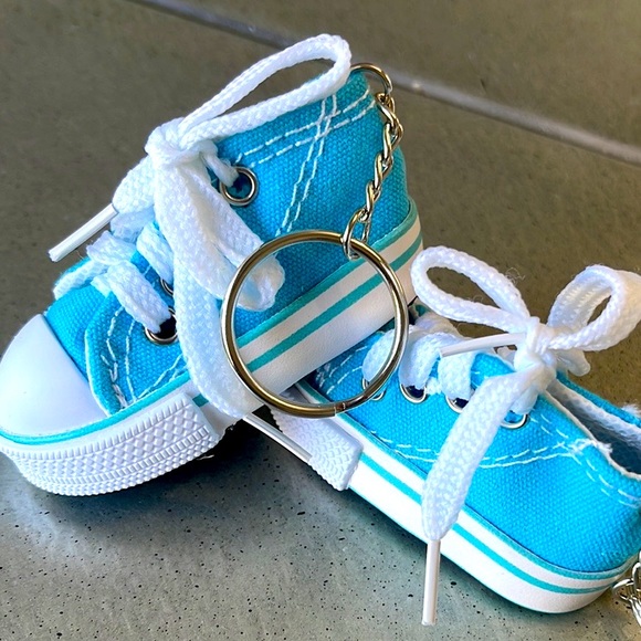 . Accessories - MINI SNEAKER KEYRINGS set if 2 blue his & hers running shoes Athlete Trainers